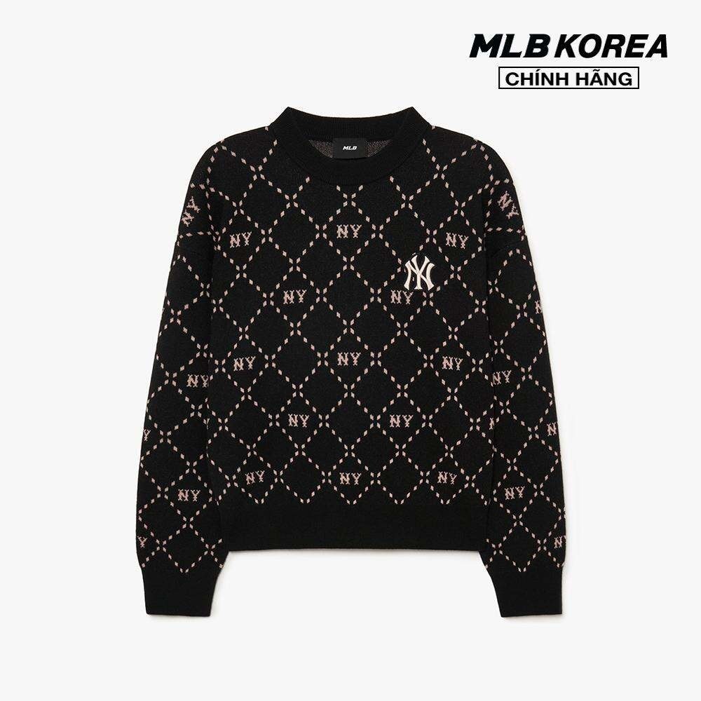 MLB - Áo sweater nữ cổ tròn tay dài Diamond Monogram 3FKPM0134-50BKS