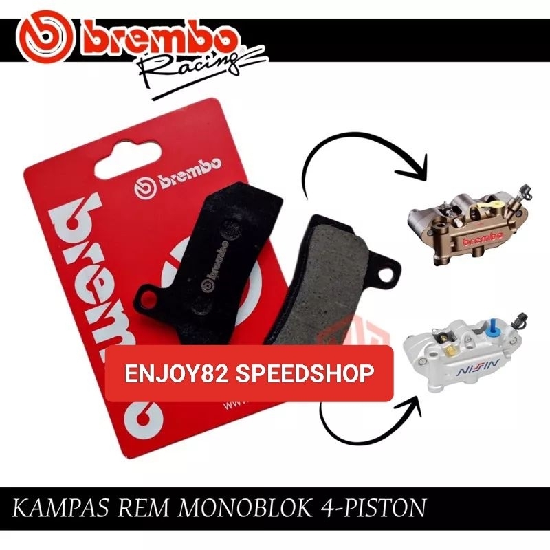 Brake Pad 4 p 4 piston monoblok nisin/Brembo pair (2 pcs) Harga 18,000 rupiah*Gratis Ongkir