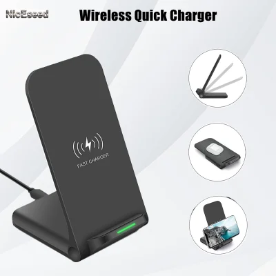 NicEseed 15W Fast Charging Dock Station Foldable Qi Wireless Quick Charger Pad Charging Stand For Airpods iPhone 12 Pro Max 11 Pro Max