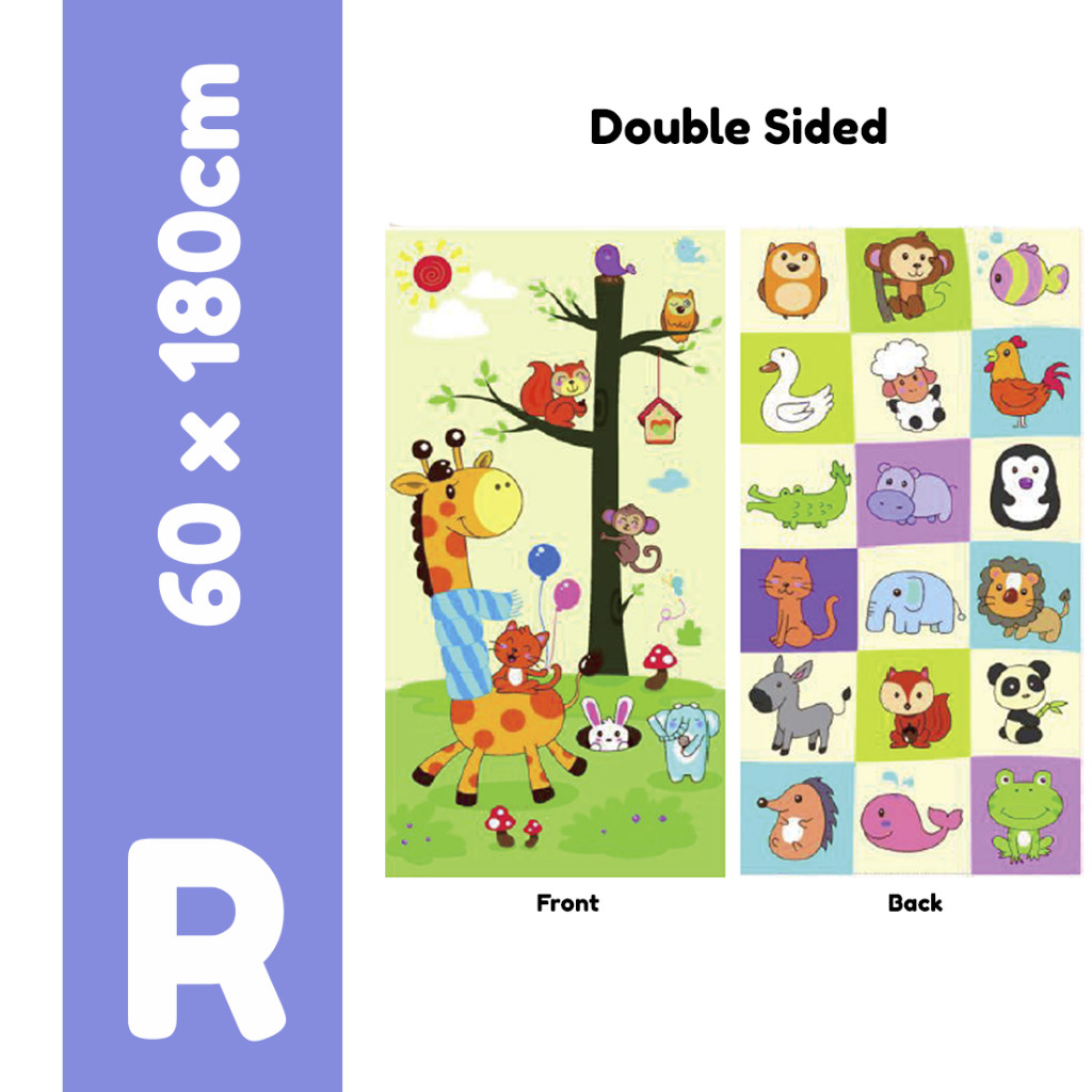 Baby Mat 60x180cm XPE Double Sided Playmat Baby Tikar Kids Foldable Crawling Activity Baby Play Mat Floor Indoor