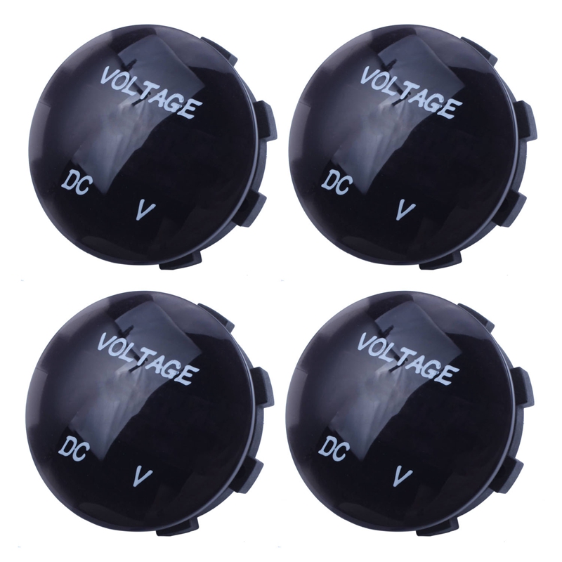 4X 5V-25V DC Voltmeter LED Digital Display Panel Mounted Round Waterproof Car Motorcycle Car