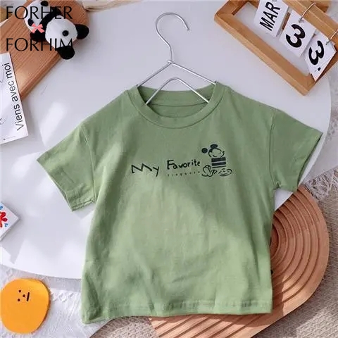 FORHERFORHIM Baby Ins Short Sleeve T-shirt Summer Thin Men and Women Children Cotton Half Sleeve Summer Baby Korean Top Children's Wear F330 ราคา 204 บาท*ส่งฟรี