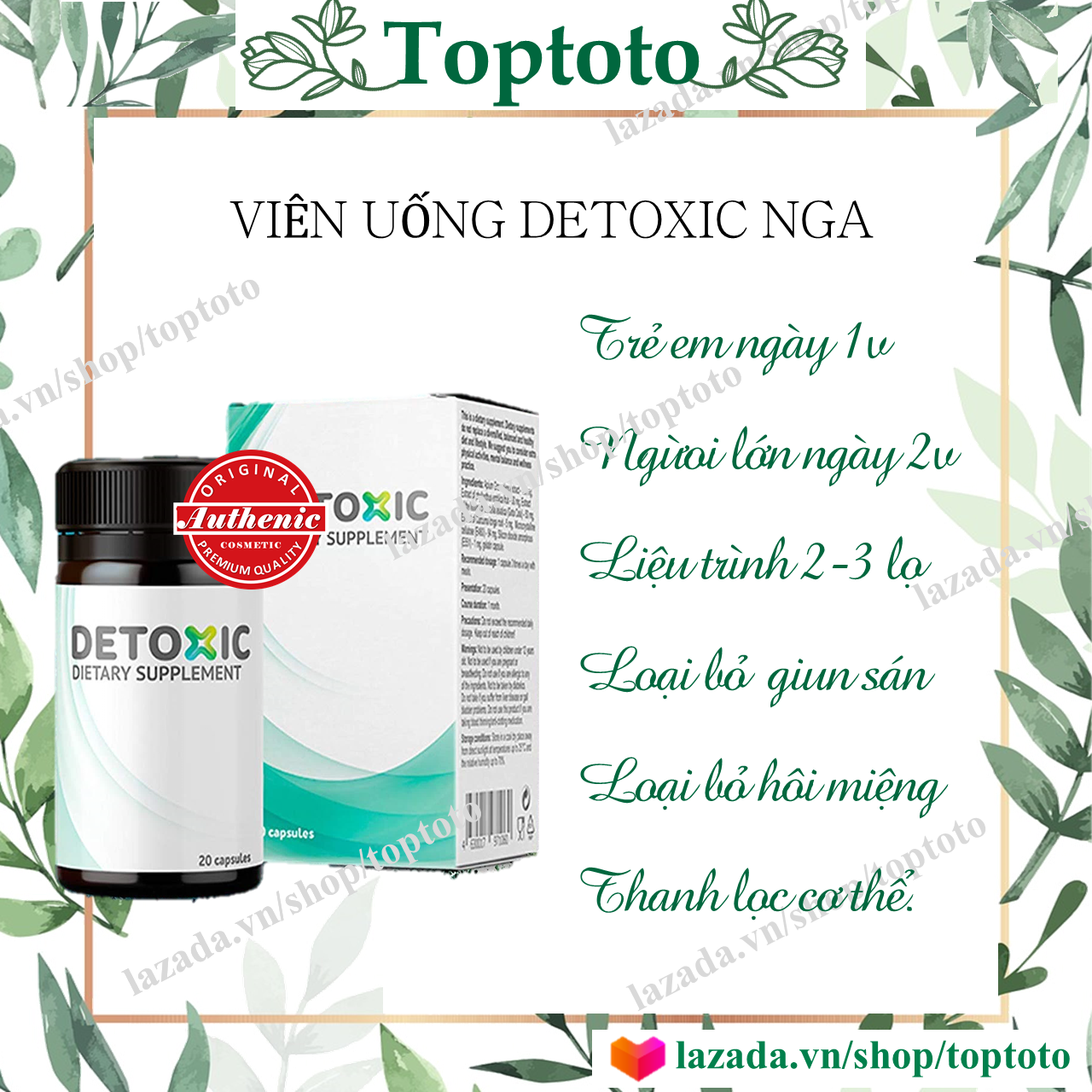 Viên uống Detoxic Nga Loại bỏ hôi miệng 20v