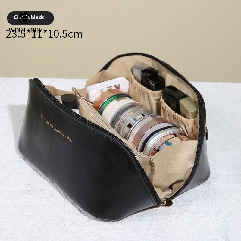 PU ổ lưu trữ di động Túi đựng mỹ phẩm xách tay sức chứa lớn đơn giản Túi dáng gối