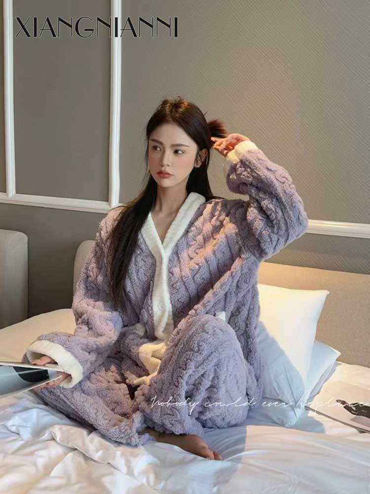 XIANG NIAN NI Pyjamas women s high appearance level with velvet thickening