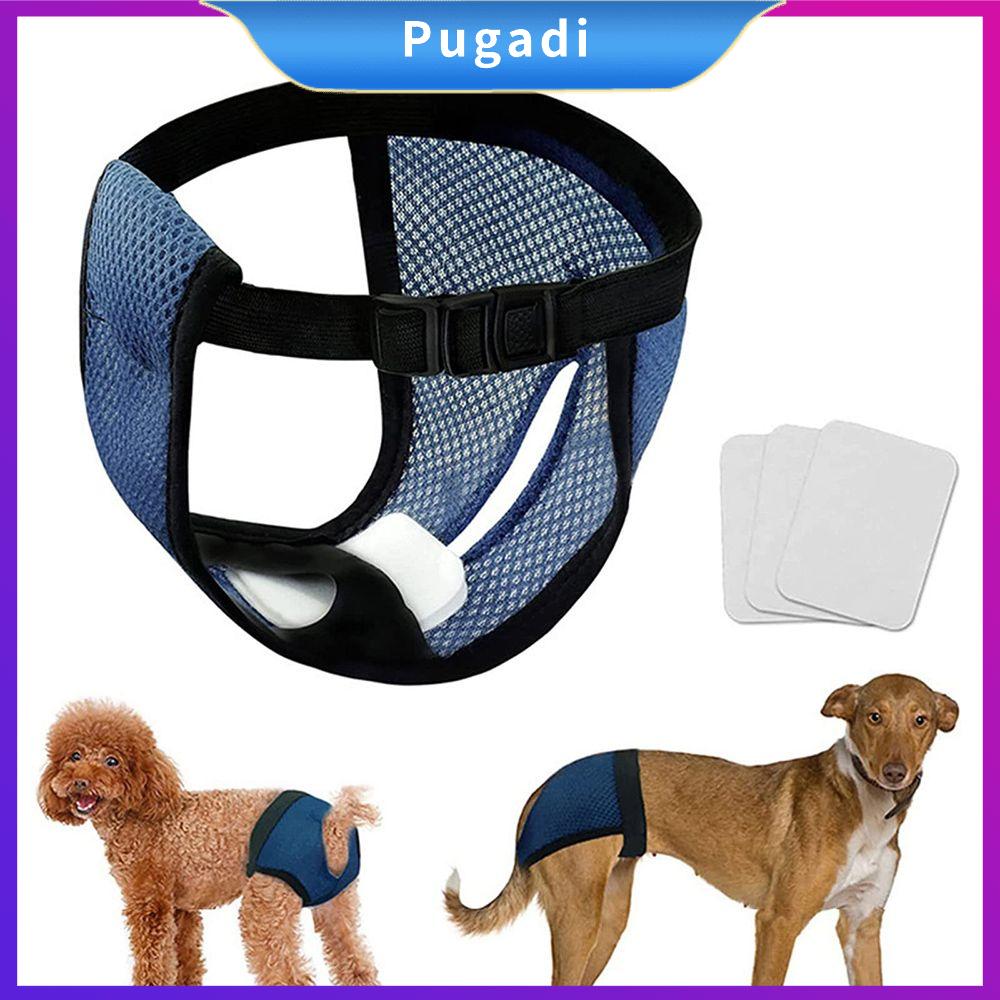 PUGADI Vật nuôi Đồ Lót Kinh nguyệt Tã Quần Lót con chó Lưới thoáng khí Với 3 Thay Thế Tã Có thể giặt Vật nuôi Tã Tái Sử Dụng