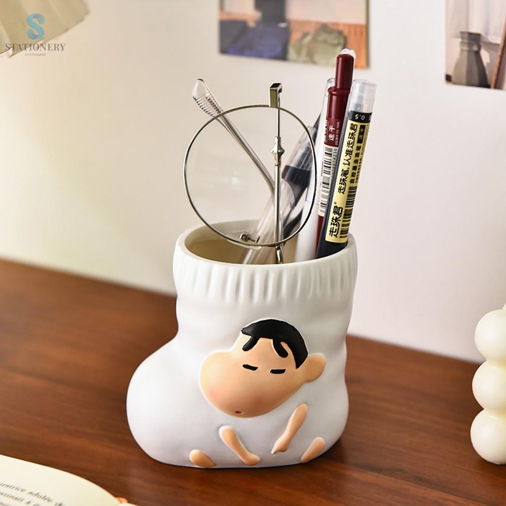 STATIONERY Crayon Shin Chan Giá đỡ bút hình giày hoạt hình Kho lưu trữ trên bàn Đồ trang trí Hộp đựng bút chì Hộp đựng bút Phim hoạt hình Dụng cụ sắp xếp văn phòng phẩm Trang trí bàn làm việc
