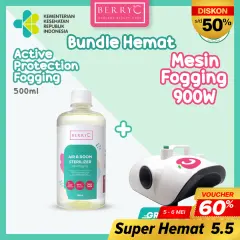 BerryC Mesin & Air Room Sterilizer Fogging 500ml Alat Fogging & Cairan Asap Sanitizer Mobil Ruangan