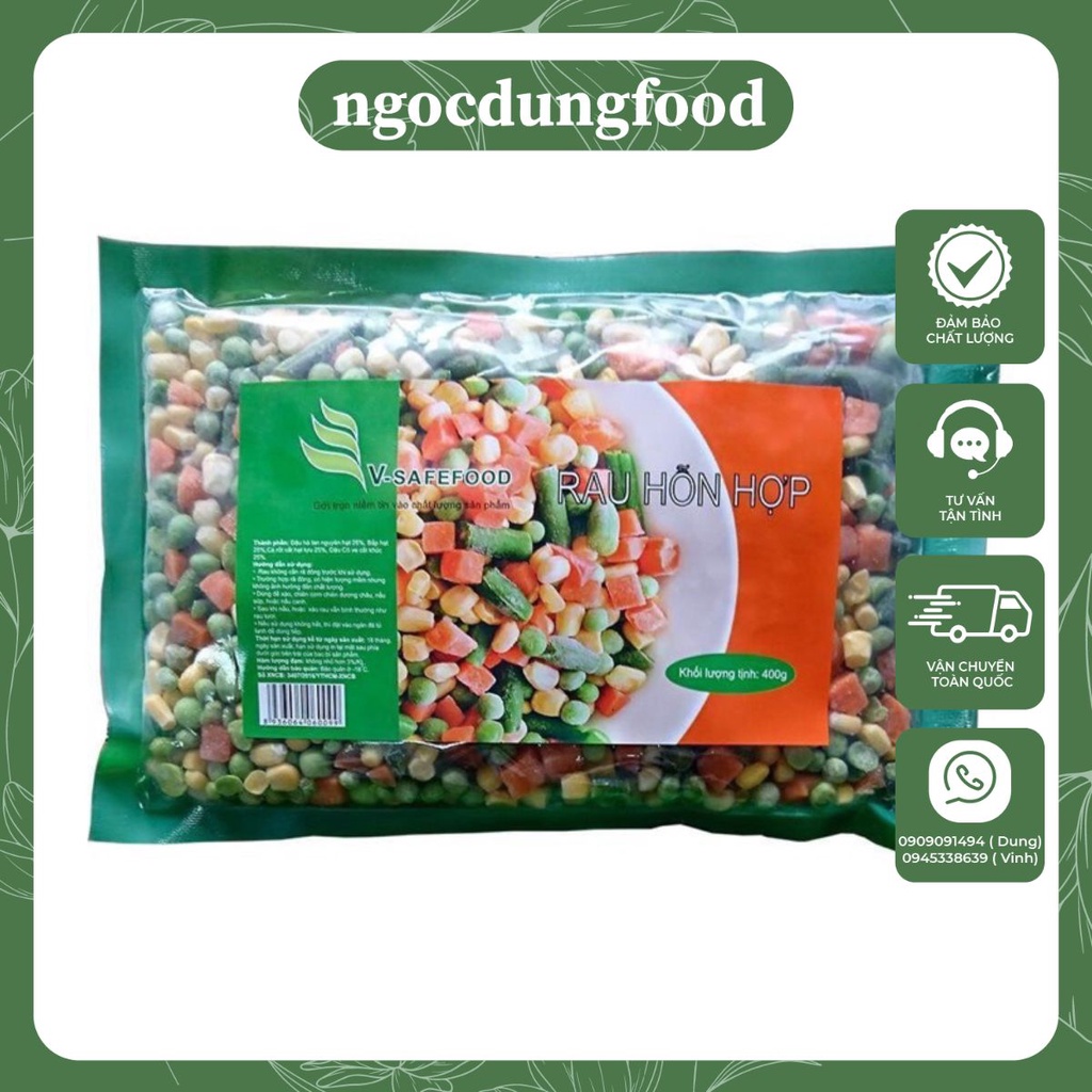 Rau củ hộp hợp cắt sẵn bịch 1kg