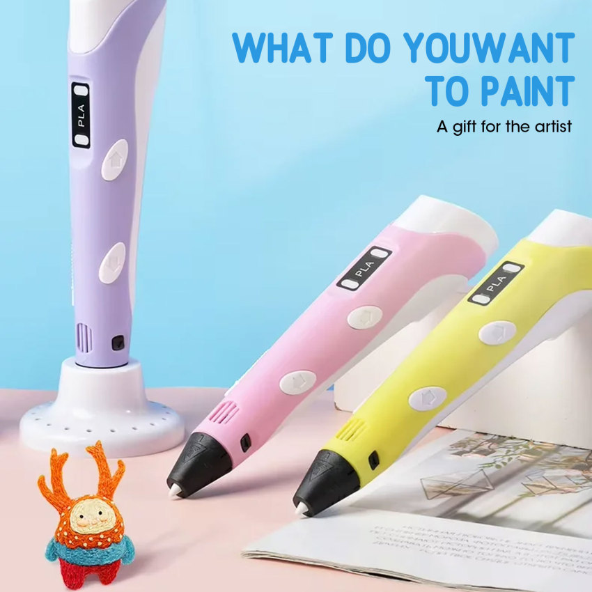 New 3D Printing Pen DIY Drawing Pens 1.75mm PLA Filament Birthday Christmas Gifts The Best Gift For Children ราคา 205 บาท*ส่งฟรี