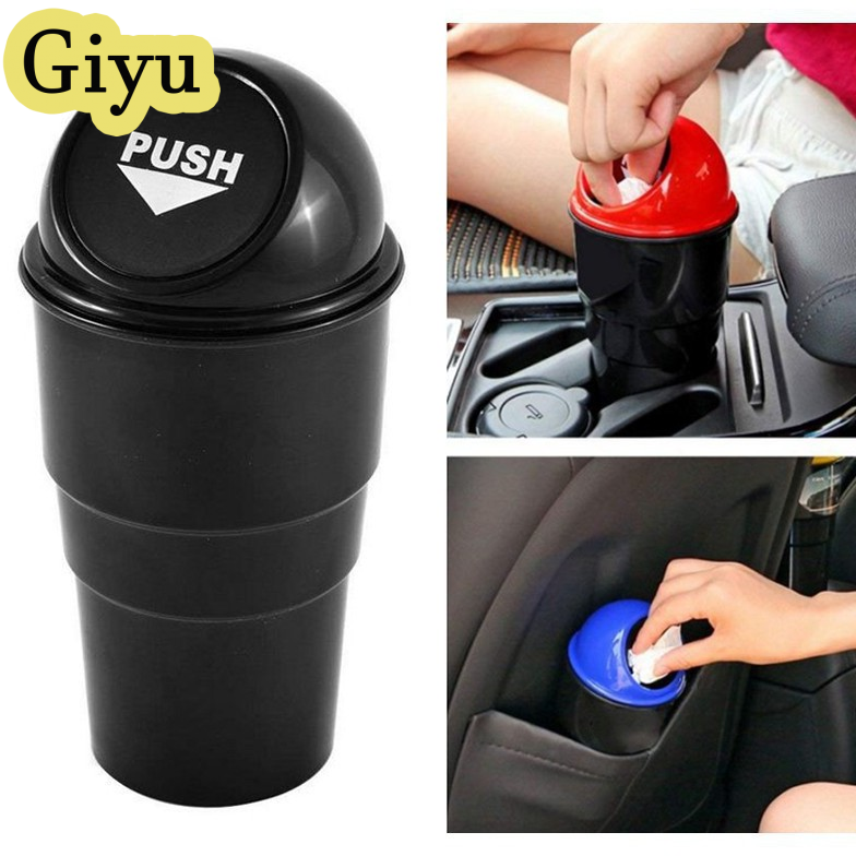 Giyu ถังขยะขนาดเล็กพร้อมฝาปิดอัตโนมัติสำหรับรถยนต์ ราคา 30 บาท*ส่งฟรี