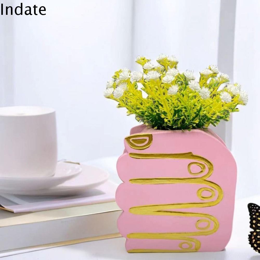 INDATE Đồ thủ công Bình hoa hình bàn tay Tinh tế Trang trí Đồ trang trí đựng bút Sáng Tạo Độc đáo Bình nhựa Trang trí nhà cửa