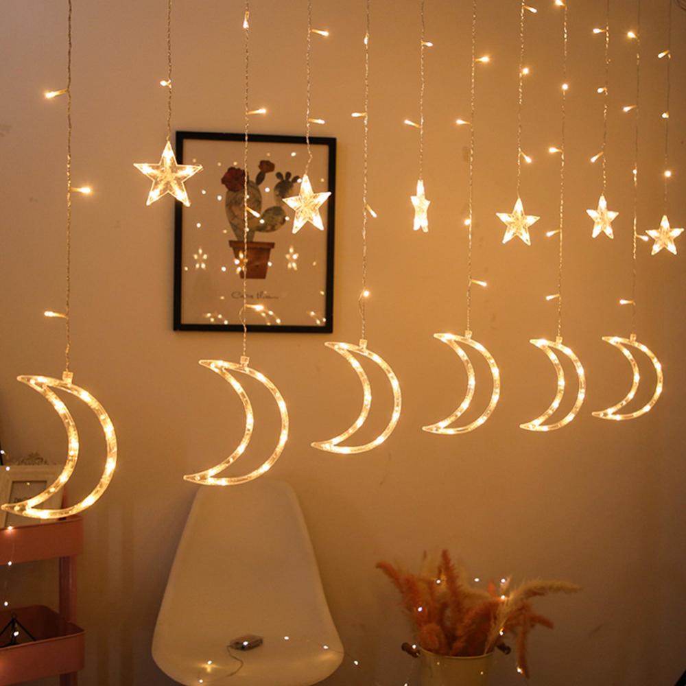 [Hàng Mới Về] Vòng hoa rèm LED Đèn dây giáng sinh thần tiên trang trí cửa sổ chủ đề lễ cưới