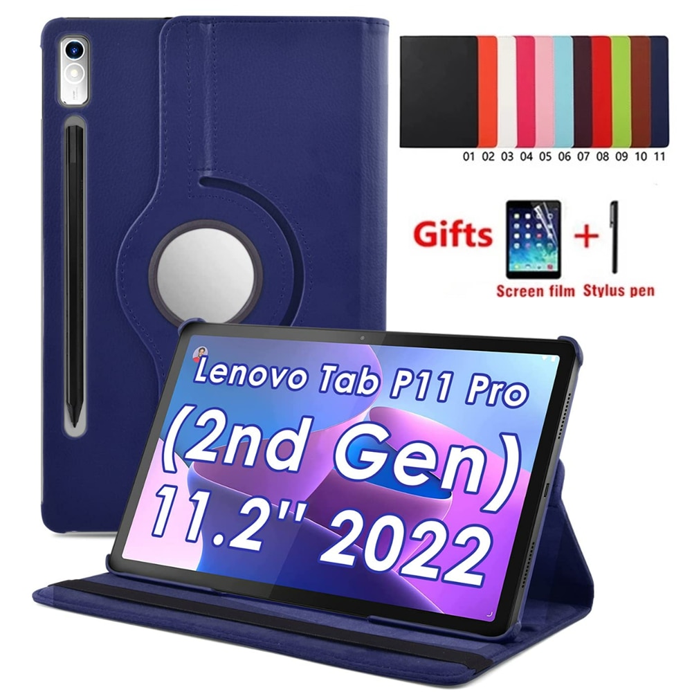 Rotating Case For Lenovo XiaoXin Pad Pro 11.2 inch P11 Pro Gen 2 TB-132FU 2022 PU Leather Shell Tablet Funda Pad Pro 2022 11.2"