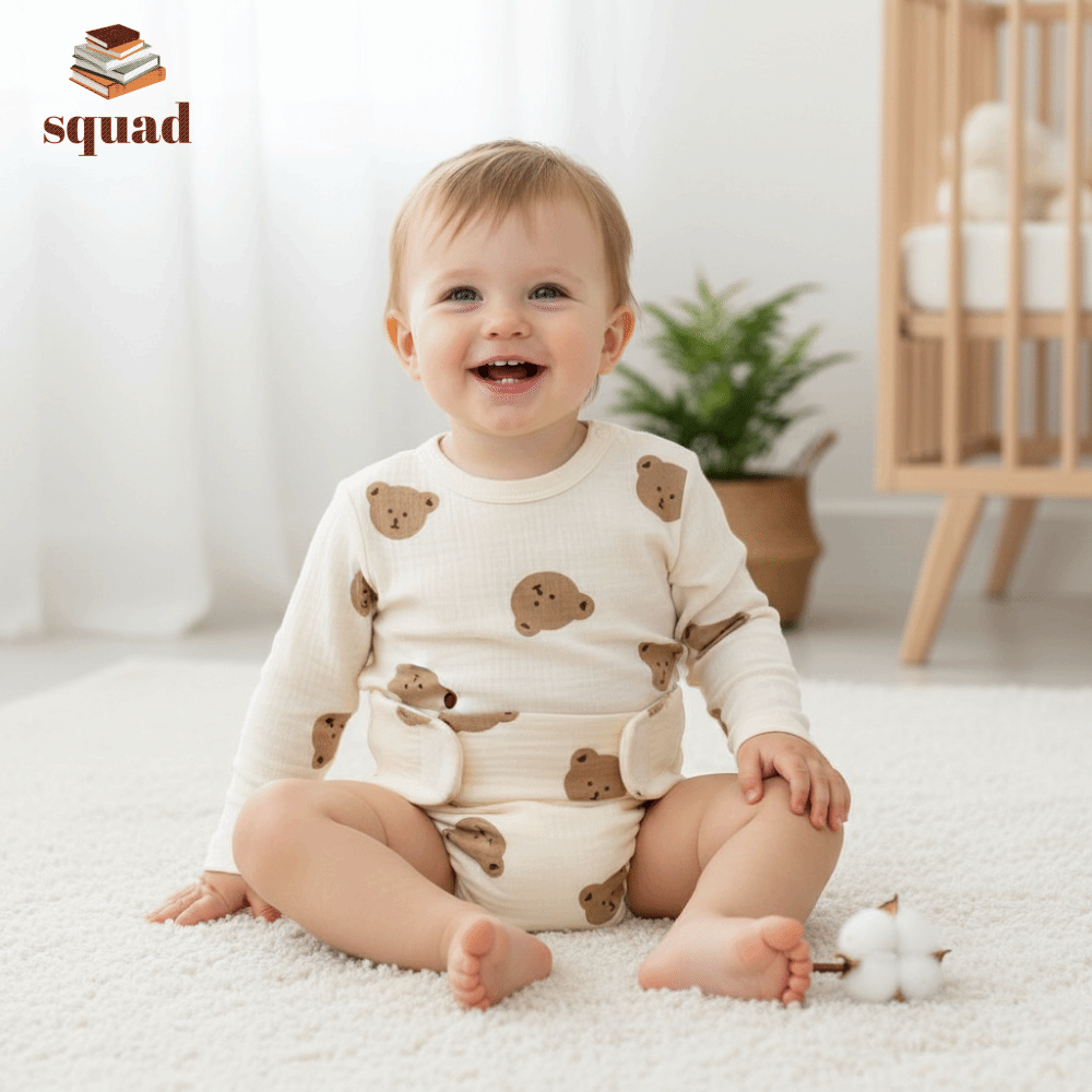 SQUAD Thân thiện với môi trường Quần tập cho bé Chống thấm nước Bông nguyên chất Quần short cho trẻ sơ sinh Mới Chất liệu gạc Tã vải cho bé Trẻ sơ sinh