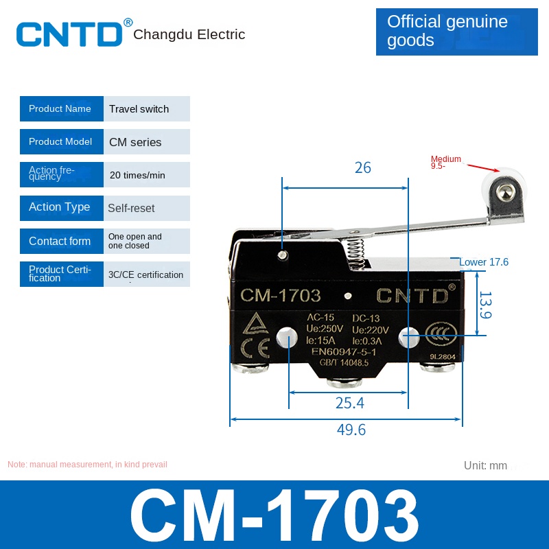 Công Tắc Hành Trình CM-1703 | Micro Switch Changde CM-1307/1308/1305/1306/1300/1303TM Cho Tự Động Hóa