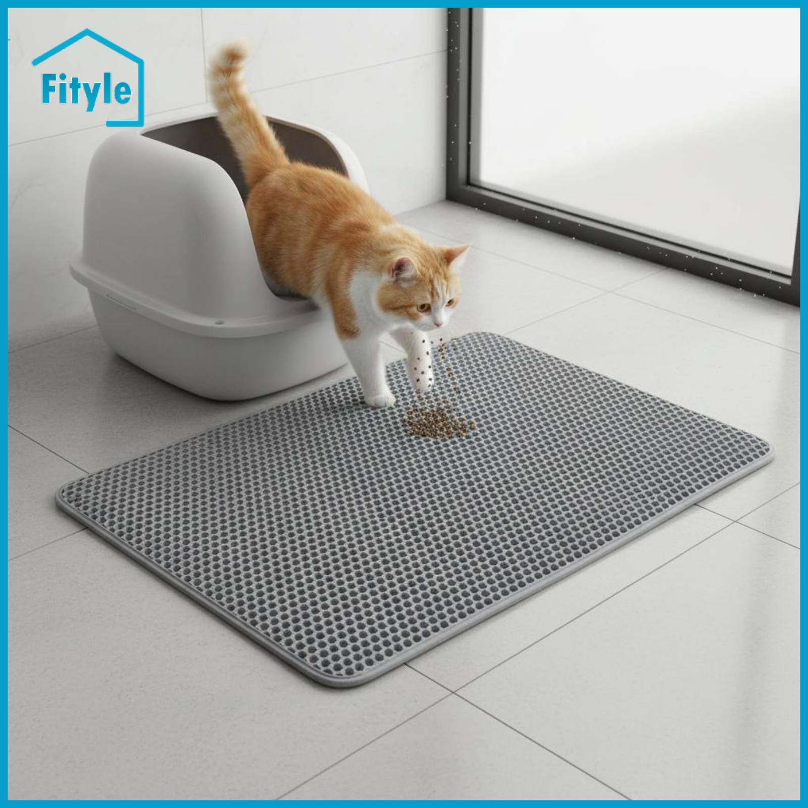 Fityle Waterproof & Urine Proof Cat Litter Mat Long-Lasting & Scratch-Resistant Litter Trapping Mat Soft on Paws Floor Protection Odorless ราคา 783 บาท*ส่งฟรี