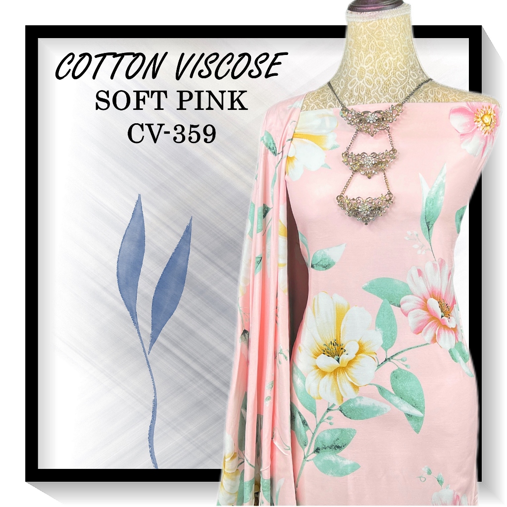 Cotton Viscose Kain Pasang Printed Corak Bidang 60 (0.5m) Raya 2025