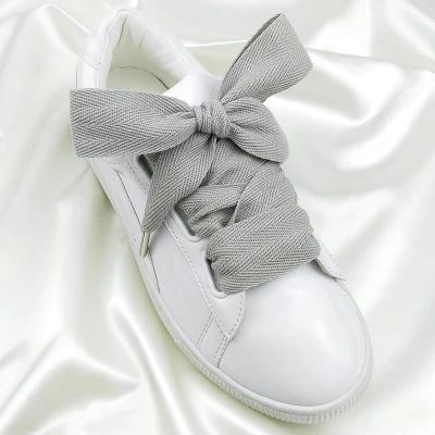 AL 3 cm Cotton Herringbone Shoelaces Black White Pink Color 80100120140 cm Bowknot Sneaker Sport Shoes White Shoes Laces