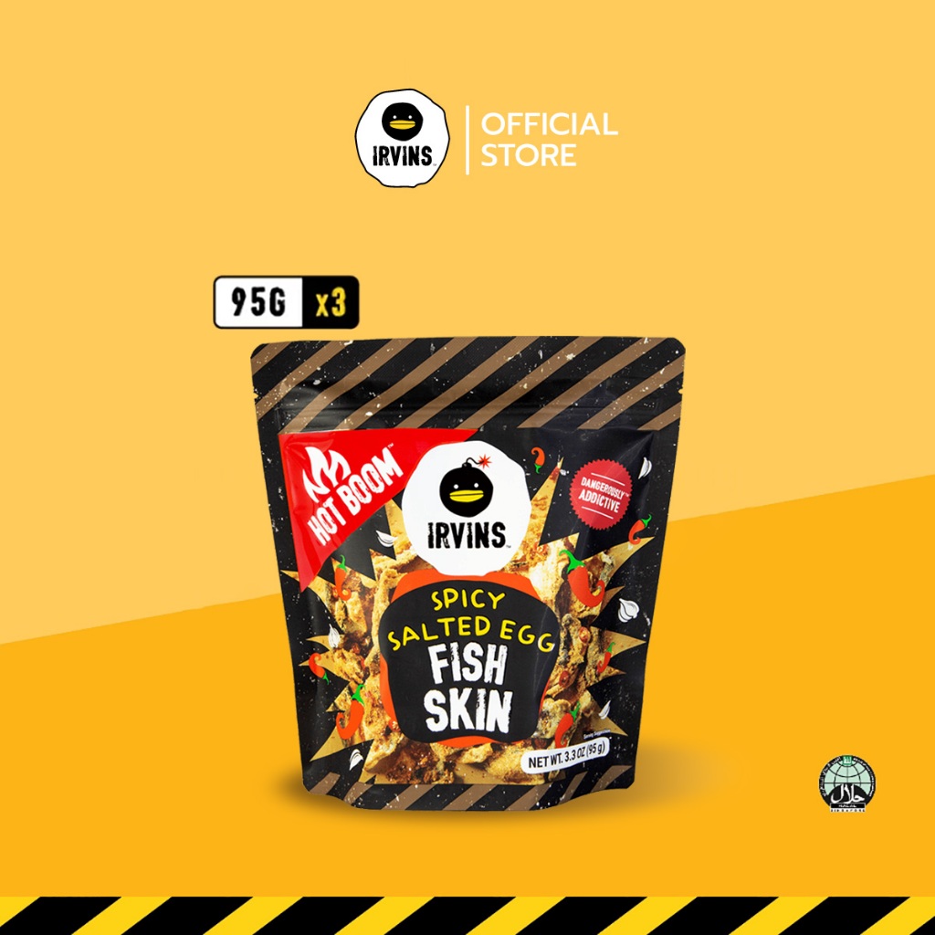IRVINS ชุดเซ็ทหนังปลาทอดกรอบเคลือบไข่เค็มรสเผ็ด (Spicy Salted Egg Fish Skin Set) ขนาด 95 g x 3 pcs ราคา 773 บาท*ส่งฟรี