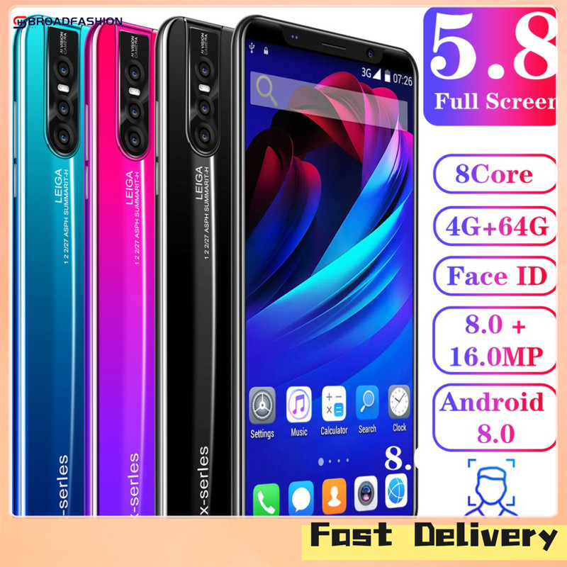 Broadfashion X27 5.8-inch 8-core 4G + 64G Smartphone Face Recognition ราคา 1,476 บาท*ส่งฟรี