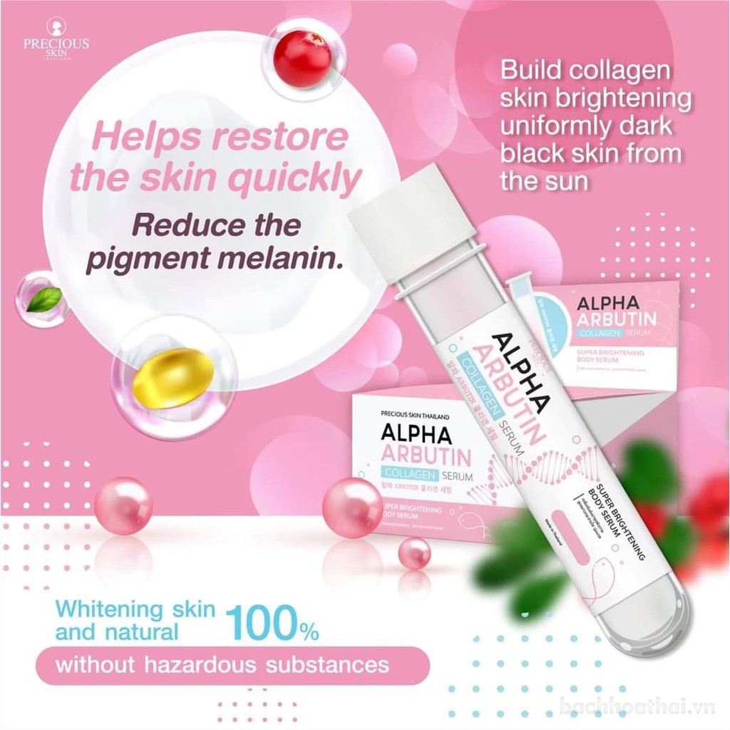 Ống Serum kích trắng da Alpha Arbutin Collagen Super Brightening Body Thái Lan