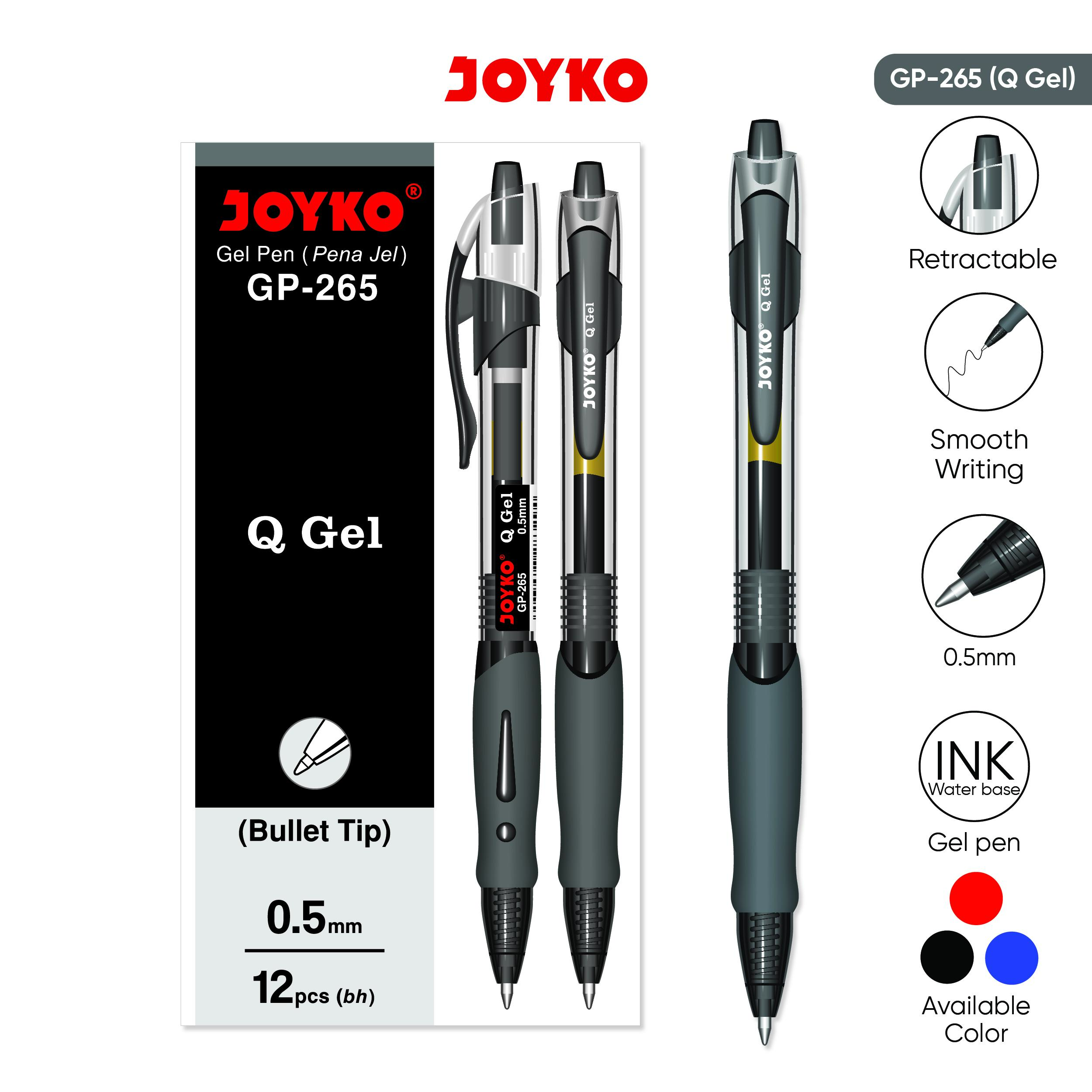JOYKO Pulpen Gel 1 Pack GP-265 Q Gel 0.5mm Isi 12 Pcs