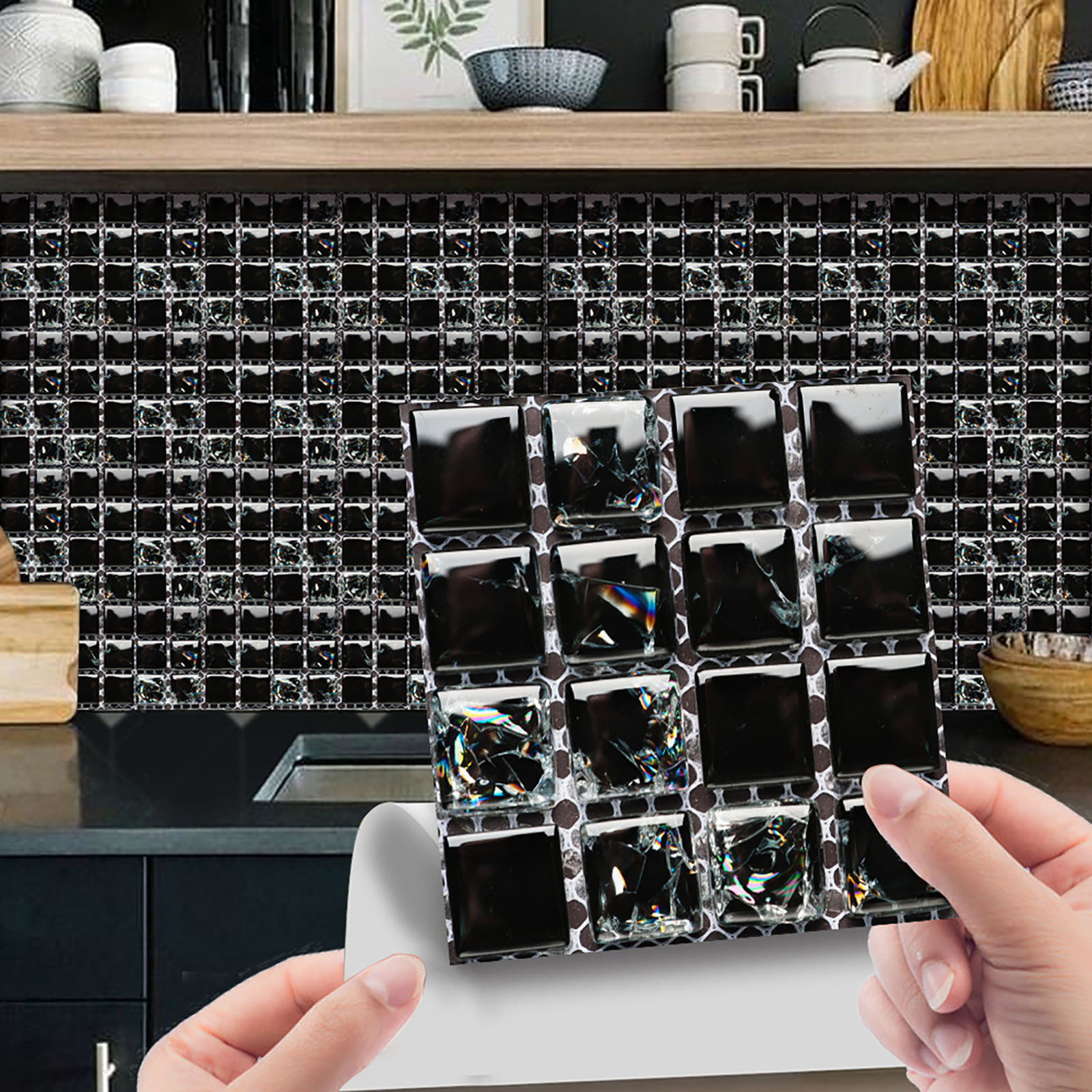 10 PC 3D Pha Lê Miếng gạch dán tự làm chống nước tự dính thực tế thời trang cá tính tốt Miếng Dán Tường Miếng gạch dán miếng dán tự dính cho tường