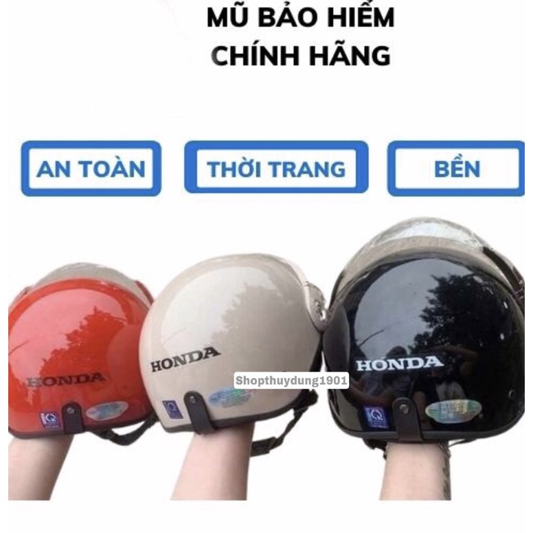 (Được chọn màu) Mũ bảo hiểm có kính. Mũ bảo hiểm honda nửa đầu chính hãng