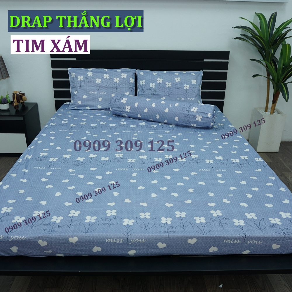 drap Thắng lợi cotton 100% thoáng mát TIM XÁM