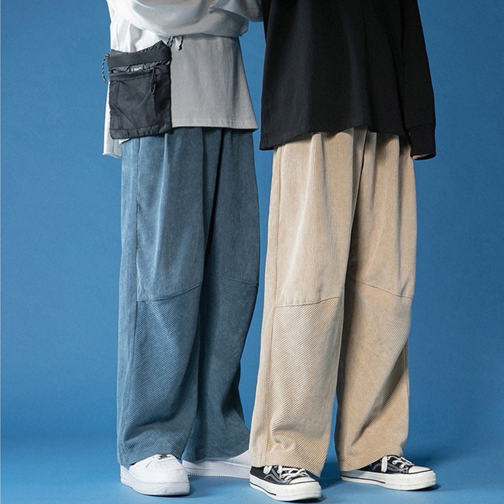 4 Aesthetic Casual Corduroy Men's Baggy Trousers/Pants, Men's Fashion,  Bottoms, Jeans on Carousell