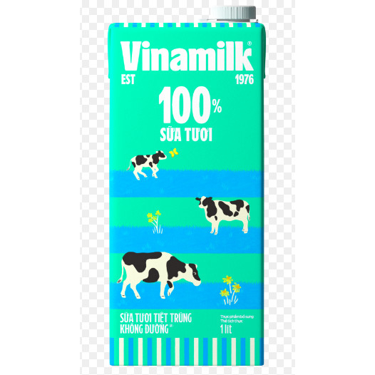 Sữa tươi tiệt trùng Vinamilk 100% không đường - Hộp giấy 1L