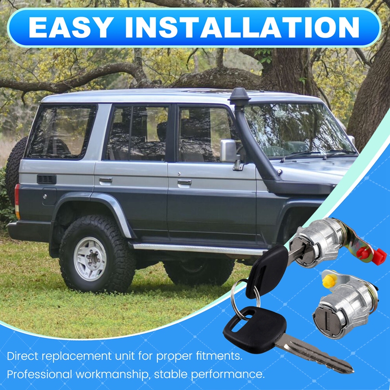 Car LH & RH Door Lock Cylinder Kit with Key 69051-35030 69052-35040 for Pickup 1989-1995 4Runner 1989-1998