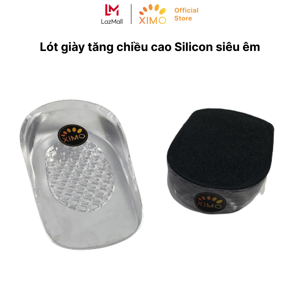 Lót giày tăng chiều cao Silicon êm chân có keo bám phần đế XL12 XIMO chính