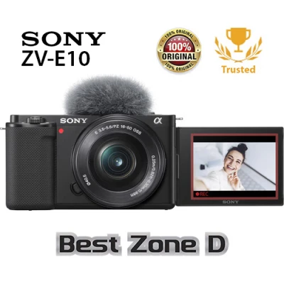 Sony ZV-E10 with 16-50mm mirrorless vlog camera ZVE10 (Black)