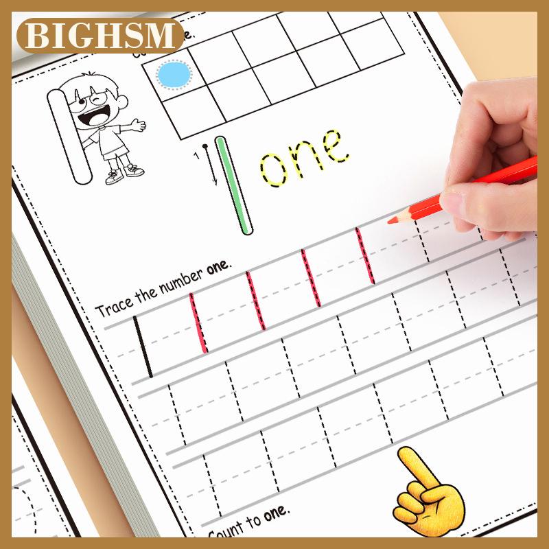 BIGHSM Sách thực hành cho các số 0-30 vẽ sách kiểm soát Bút thư pháp thực hành tại nhà và học tập Sách Bài Tập Toán Học
