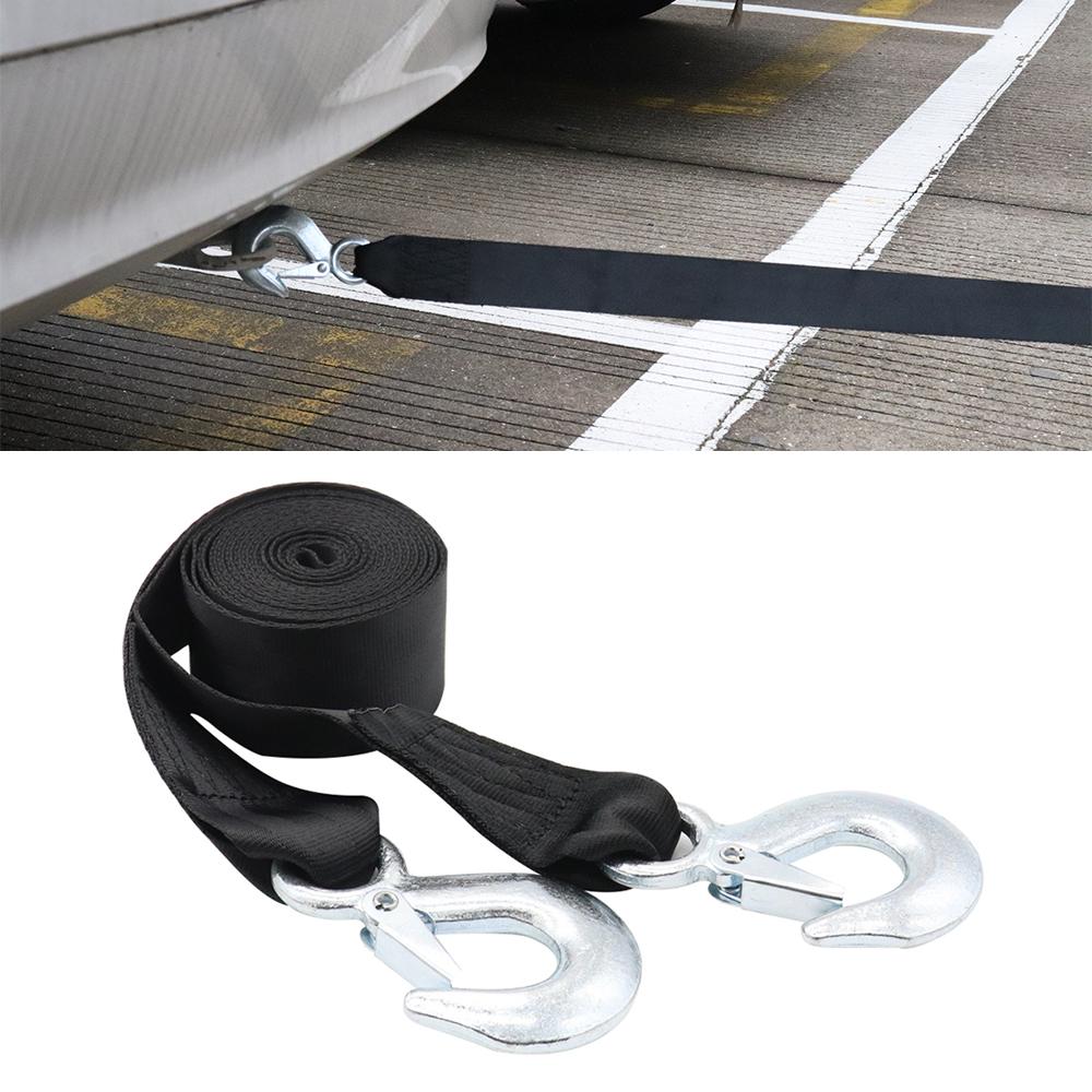 Heavy Duty Tow Strap with Hooks 10000lb Vehicle Towing Winch Snatch Strap for Car Emergency