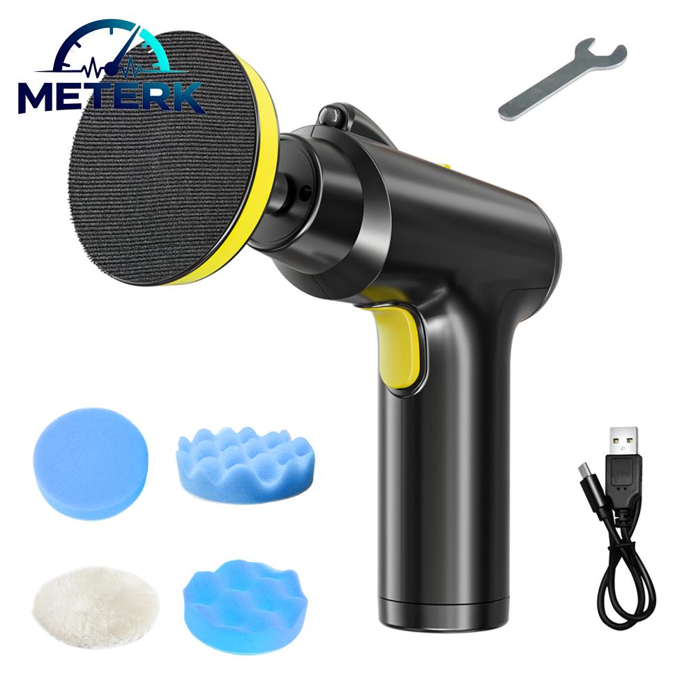 Meterk Cordless Car Polisher 3 Gears of Speeds Adjustable Electric Auto Polishing Machine Multifunctional Home Cleaning Metal Waxing Wood Sanding Rust Removal Machine Handheld Car Paint Scratch Repairing Mac Giá 712,000 Đồng*Miễn phí vận chuyển