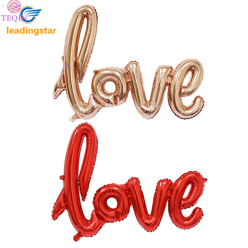 TEQIN IN stock Love Foil Balloon Wedding Anniversary Party Decoration Valentines ราคา 40 บาท*ส่งฟรี