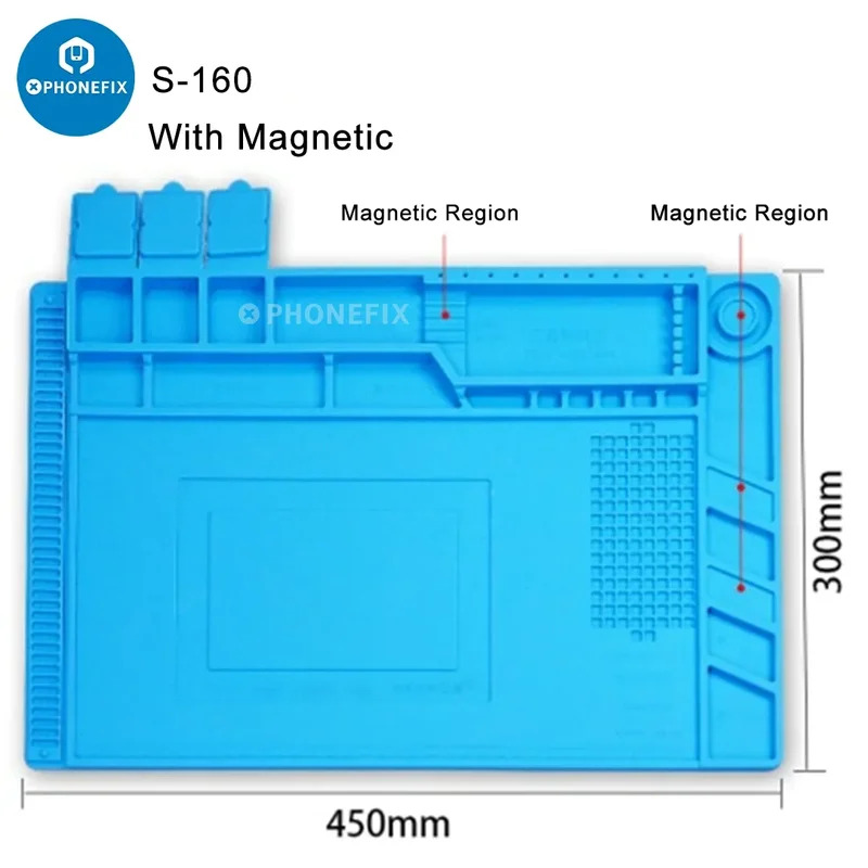 S-160 ESD Silicone Hàn Mat từ cách nhiệt nền tảng làm việc Pad PC điện thoại bảo trì các bộ phận thuận tiện vị trí