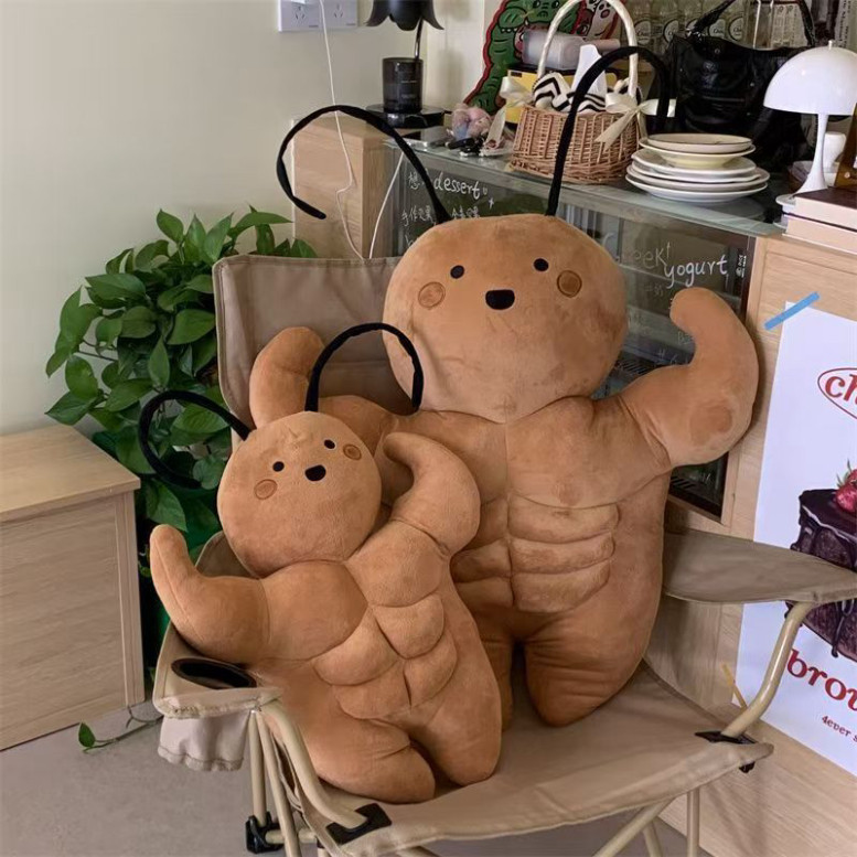 Gấu bông gián lực sĩ gián cơ bắp 35cm tiểu cường sáu múi thú nhồi bông hài hước đồ chơi vô tri MEHOM- GB08
