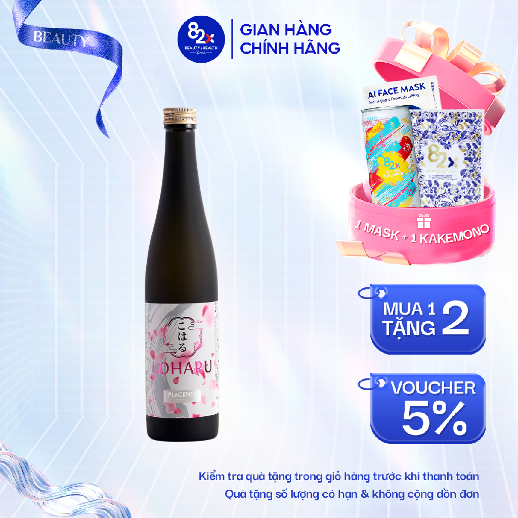 Nước uống đẹp da 82x koharu placenta nhật bản hàm lượng 315.000mg placenta và 9000mg collagen