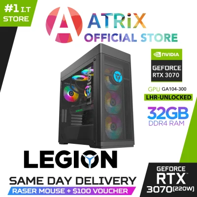 【Same Day Delivery】Lenovo LEGION T7 34IMZ5〖Bundle MS Office〗170W RGB Cooler | i7-11700KF | GeForce RTX3070 [GA104-300]Non-LHR | 64GB RAM | 512GB SSD+2TB HDD | Win10 Pro | 90Q90077ST | 3Y Legion Ultimate Support