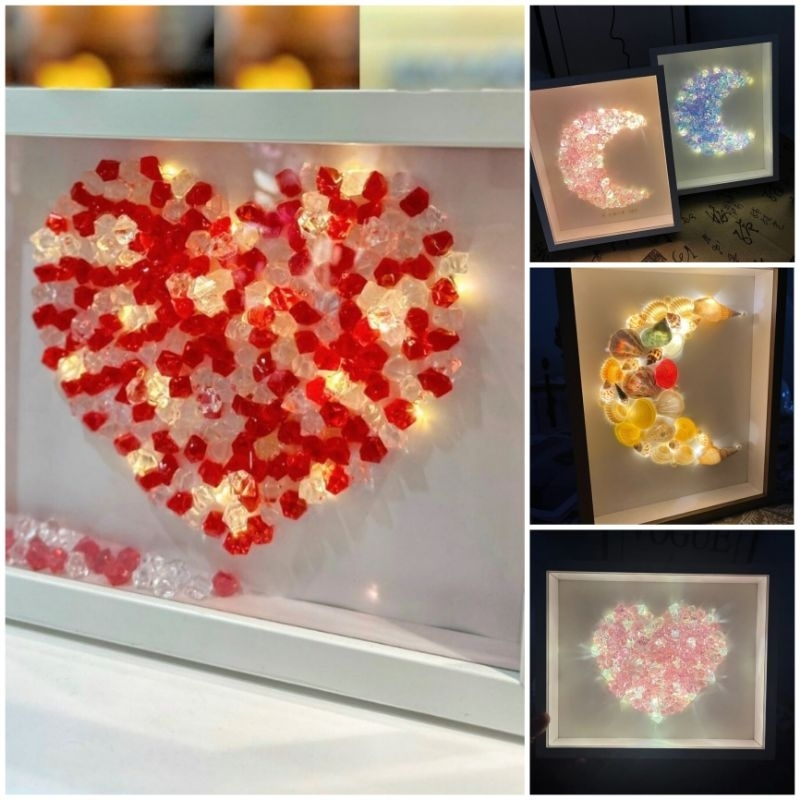 Khung tranh đính đá pha lê handmade tự làm quà tặng handmade tặng bạn gái bạn trai sinh nhật, quà valentine ý nghĩa dyi