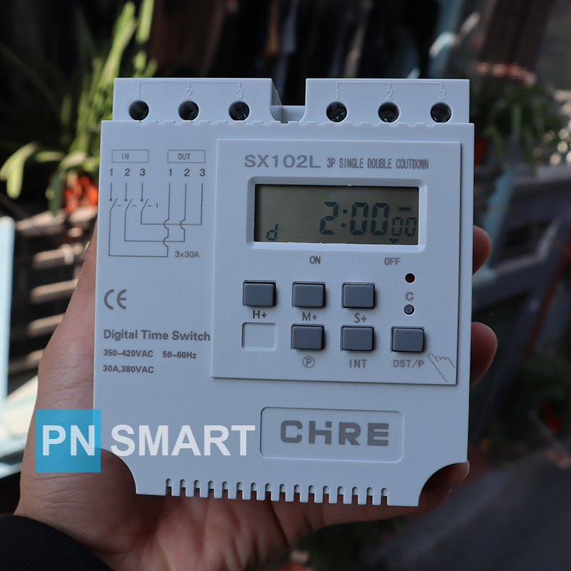 Công tắc hẹn giờ cho thiết bị 3 pha 380v 30a sx102l