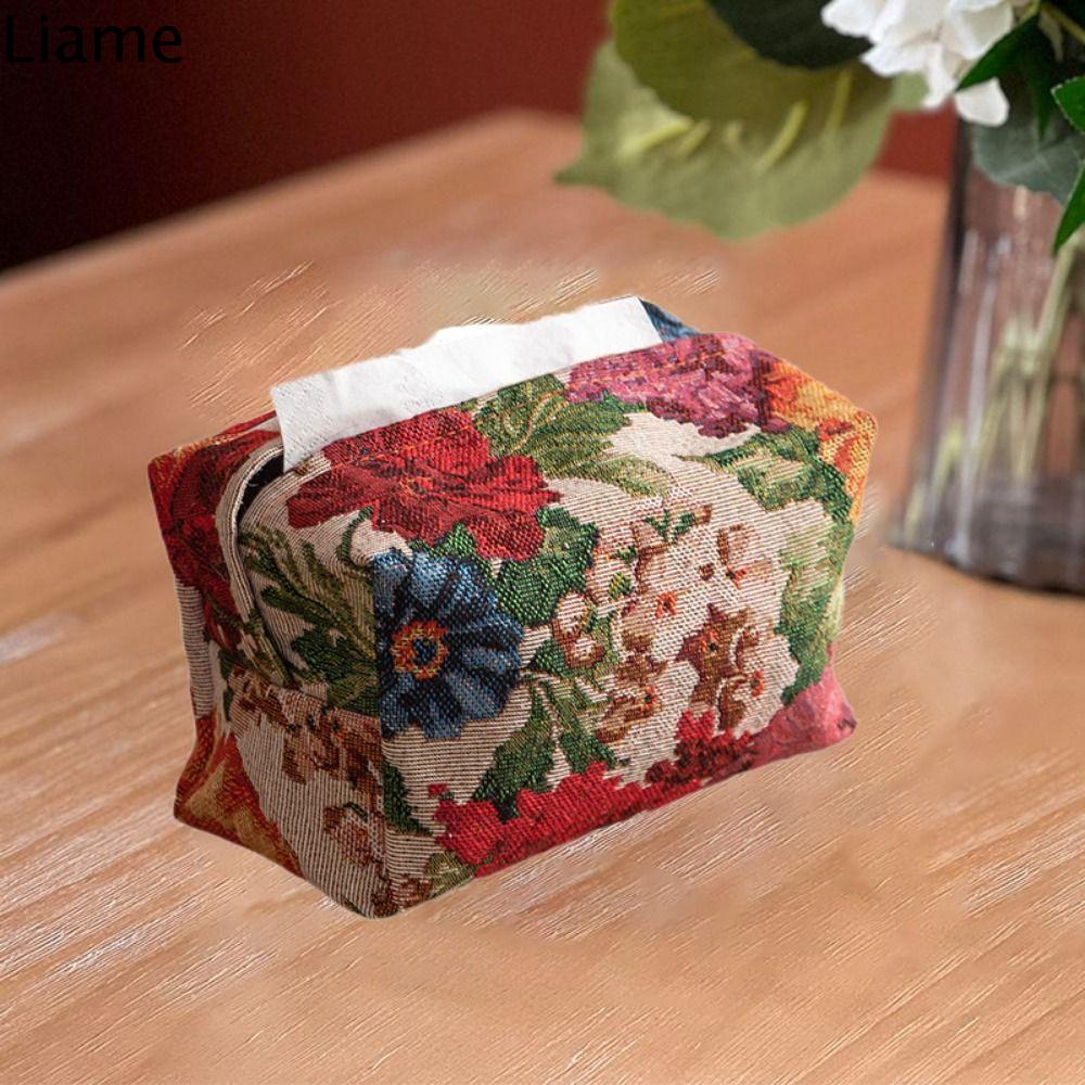 LIAME Polyester Túi giấy hoa Thân thiện với làn da Bền Hộp đựng khăn giấy xe hơi Di động Túi khăn giấy để bàn Xe hơi