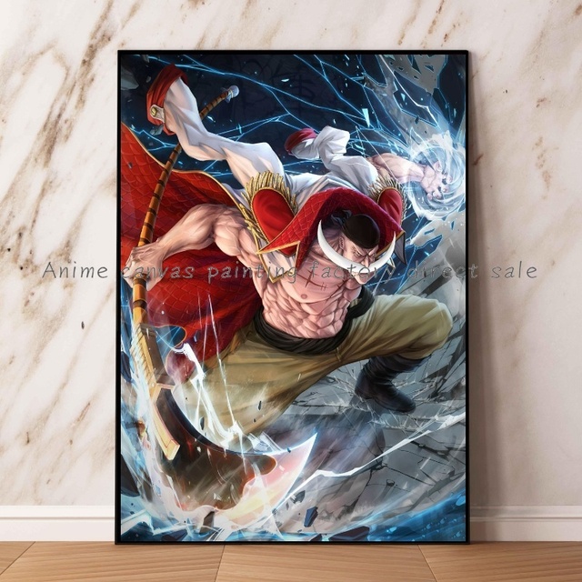 Nhật Bản Áp phích anime One Piece nhân vật Râu Trắng Tranh vải bố trang trí nhà sơn tranh tường Tran