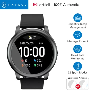Haylou Solar LS05 Smart Watch Global Version 12 Sport Modes IP68 Waterproof Sleep Management Heart Rate Monitor Bluetooth Smartwatch Fitness Tracker For Android iOS
