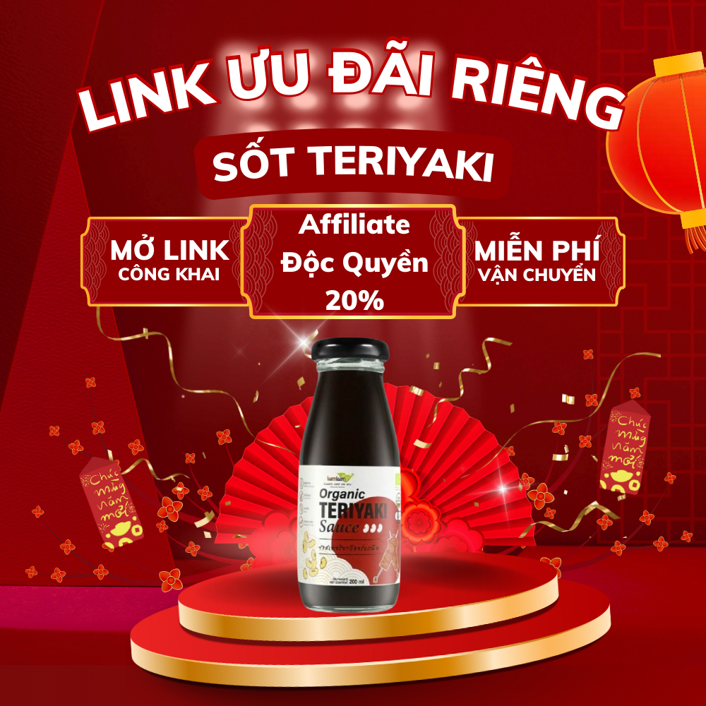 [Affiliate Độc Quyền 20%] Sốt teriyaki hữu cơ Lumlum 200ml