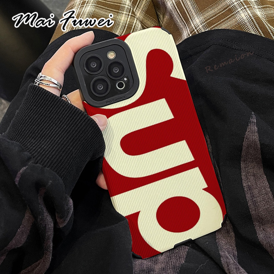 MAIFUWEI โลโก้ Sup พิมพ์ Soft Anti-Static Silicon สำหรับ iPhone 11 12 13 14 PRO MAX 11pro 12pro 13pro 7 8 PLUS x XR XS MAX SE 2020 ราคา 32 บาท*ส่งฟรี